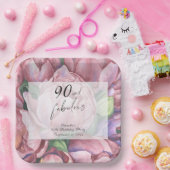 Assiettes En Carton Fleur vintage 90e fête d'anniversaire (Fête)