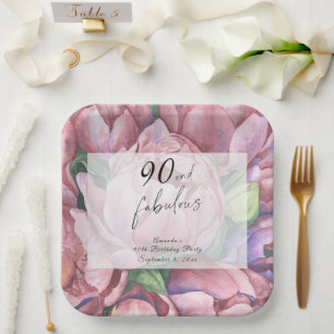 Assiettes En Carton Fleur vintage 90e fête d'anniversaire