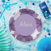 Assiettes En Carton Fleur violette Plaques Bas Mitzva (Fête)