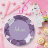 Assiettes En Carton Fleur violette Plaques Bas Mitzva (Fête)
