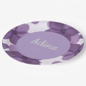 Assiettes En Carton Fleur violette Plaques Bas Mitzva (Angle)