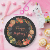 Assiettes En Carton Fleur Wreath on Chalkboard Plaques de papier d'ann (Fête)