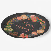 Assiettes En Carton Fleur Wreath on Chalkboard Plaques de papier d'ann (Angle)