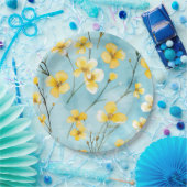 Assiettes En Carton Fleurie  (Fête)