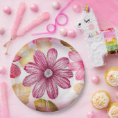 Assiettes En Carton Fleurs (Fête)