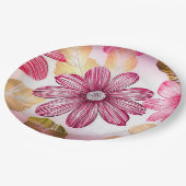 Assiettes En Carton Fleurs (Angle)