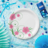 Assiettes En Carton Fleurs (Fête)
