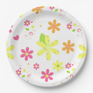 Assiettes En Carton Fleurs