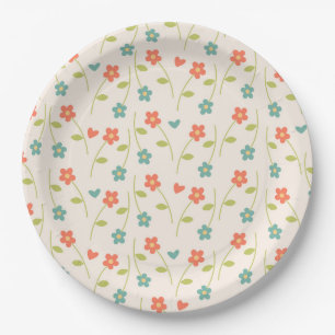 Assiettes En Carton Fleurs