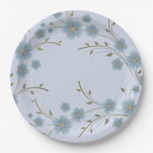 Assiettes En Carton Fleurs (Devant)