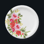 Assiettes En Carton Fleurs à l'aquarelle<br><div class="desc">Design floral à l'aquarelle rouge et rose sur assiettes en porcelaine,  parfait pour votre table de dîner,  fête d'anniversaire,  fête d'anniversaire de mariage,  fête de jardin et plus encore.  ARTICLES CORRESPONDANTS dans notre magasin.</div>
