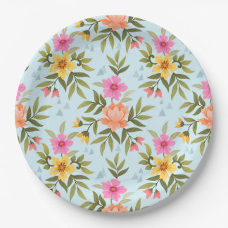 Assiettes En Carton Fleurs à main colorées