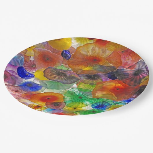 Assiettes En Carton Fleurs Abstraites (Angle)