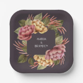 Assiettes En Carton Fleurs aquarelles florales élégantes  (Recto)