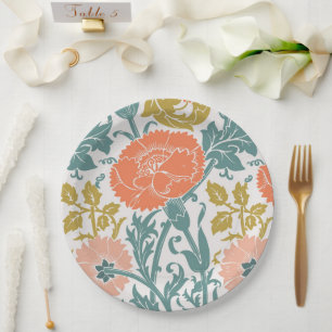 Assiettes En Carton Fleurs, Art Vintage Graphique
