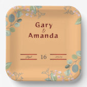 Assiettes En Carton Fleurs avec Feuille (Recto)