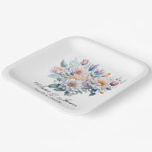 Assiettes En Carton Fleurs Blanches (Angulaire)
