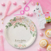 Assiettes En Carton Fleurs blanches à l'aquarelle de fête élégante (Fête)