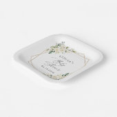 Assiettes En Carton Fleurs blanches, Fleurs de crème, Boho, Baby showe (Angulaire)