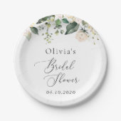 Assiettes En Carton Fleurs blanches, Fleurs de crème, Boho, Fête des m (Devant)