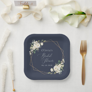 Assiettes En Carton Fleurs blanches, Fleurs de crème, Boho, Fête des m