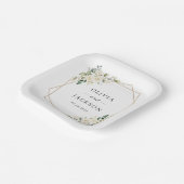 Assiettes En Carton Fleurs blanches, Fleurs de crème, Verdure, Mariage (Angulaire)