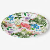 Assiettes En Carton Fleurs blanches, oiseaux, flamants, abeilles, (Angle)