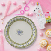 Assiettes En Carton Fleurs bleues (Fête)