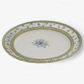 Assiettes En Carton Fleurs bleues (Angle)