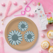 Assiettes En Carton Fleurs bleues de tournesol (Fête)