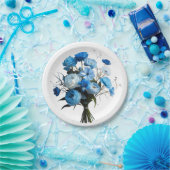 Assiettes En Carton Fleurs bleues et blanches (Fête)