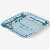 Assiettes En Carton Fleurs bleues et papillons (Angulaire)