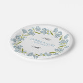 Assiettes En Carton Fleurs bleues mignonnes Mariage Wreath (Angle)