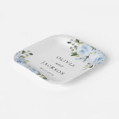 Assiettes En Carton Fleurs bleues poussiéreuses, Verdure, Boho, Mariag (Angulaire)