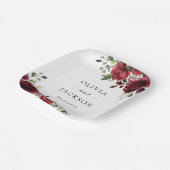 Assiettes En Carton Fleurs Bourgognes, Fleurs rouges, Mariage Floral (Angulaire)
