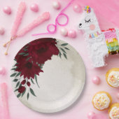 Assiettes En Carton Fleurs bourguignonnes verdure (Fête)