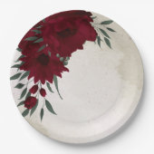 Assiettes En Carton Fleurs bourguignonnes verdure (Devant)