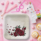 Assiettes En Carton Fleurs bourguignonnes verdure (Fête)