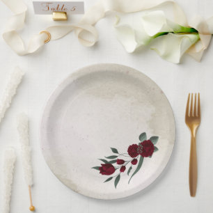 Assiettes En Carton Fleurs bourguignonnes verdure