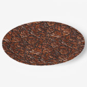 Assiettes En Carton Fleurs Brown chaudes (Angle)