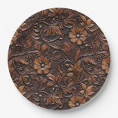 Assiettes En Carton Fleurs Brown Western Cowgirl (Devant)