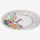 Assiettes En Carton Fleurs Cactus Llama FIESTA (Angle)