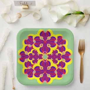 Assiettes En Carton Fleurs cardiaques par Kenneth Yoncich