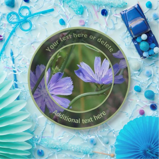 Assiettes En Carton Fleurs chicorées sauvages Fête personnalisée (Fête)