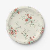 Assiettes En Carton Fleurs chics Shabby (Devant)