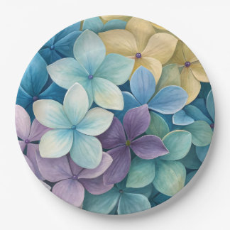 Assiettes En Carton Fleurs colorées naturelles