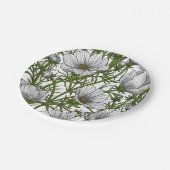 Assiettes En Carton Fleurs cosmos blanches (Angle)