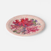 Assiettes En Carton fleurs dahlias (Angle)