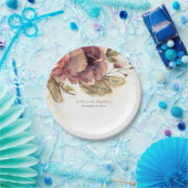 Assiettes En Carton Fleurs d'aquarelle Bourgogne automne Vintage (Fête)