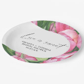 Assiettes En Carton Fleurs d'aquarelle - Douche nuptiale (Angle)